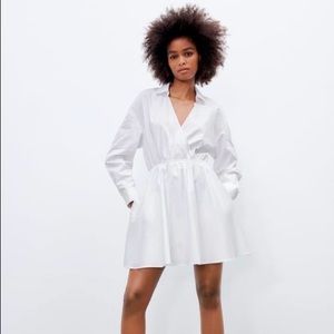 NEW Zara Shirt Dress White XS fits up to Small